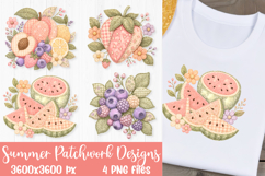 Summer Fruit Patchwork| 4 PNG Sublimation Designs Product Image 4