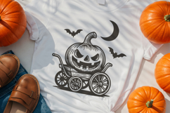 Halloween Retro Pumpkin SVG | Vintage Jack O’Lantern in Cart Product Image 2