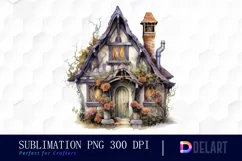 Watercolor Witch House PNG Clipart Product Image 1
