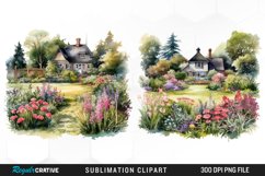 Garden Lawns Watercolor Graphics Clipart Product Image 1