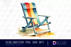 Watercolor Beach Chair PNG Clipart Product Image 1