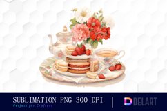 Watercolor Valentine Teacup Clipart Design Product Image 1