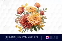 Watercolor Autumn Bouquet Clipart, Illustration PNG Product Image 1