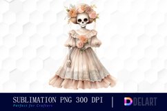 Watercolor Pastel Skeleton Clipart Fun Product Image 1