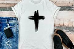 Grunge Cross SVG Christian Brush Cross Cut File Product Image 3