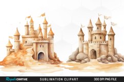 Watercolor Sandcastle Sublimation Art Clipart Product Image 1