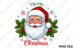 Vintage Merry Christmas Santa Claus PNG Product Image 1