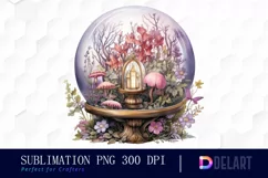 Watercolor Mystical Witches Crystal Ball Clipart Image Product Image 1