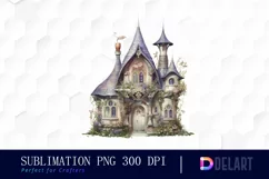 Watercolor Fairy House Clipart, Sublimation Graphics Product Image 1