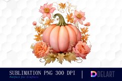 Watercolor Pink Witch and Garden Patch Clipart, PNG Set Product Image 1