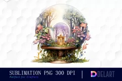 Watercolor Mystical Witches Crystal Ball Clipart Design Product Image 1