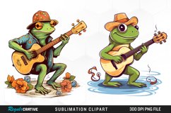 Watercolor Frogs Sublimation PNG Clipart Product Image 1