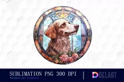 Watercolor Stained Glass Gothic Dog Clipart Design Product Image 1