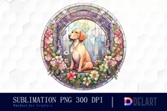 Watercolor Stained Glass Gothic Dog Clipart, Artwork Product Image 1