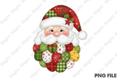 Patchwork Christmas Png Santa Claus Png Product Image 1
