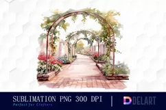 Watercolor Outdoor Walkway PNG Clipart Product Image 1