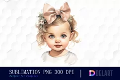 Watercolor Vintage Cute Baby Girl Sublimation Graphics Product Image 1