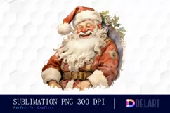 Watercolor Santa Claus Clipart, PNG Product Image 1