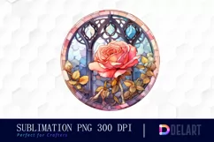 Watercolor Stained Glass Rose PNG Clipart Product Image 1