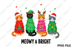 Meowy Christmas Cat Sublimation Png Product Image 1