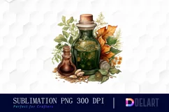 Watercolor Fantasy Earth Witch Clipart, PNG Product Image 1