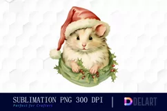 Watercolor Pastel Christmas Animal Clipart, Illustration PNG Product Image 1