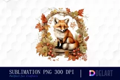 Watercolor Fall Woodland Animal Clipart, PNG Product Image 1