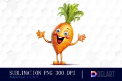 Watercolor Cartoon Carrot PNG Clipart Product Image 1