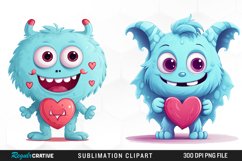 Cute Cartoon Valentines Monsters Exquisite Clipart Product Image 1