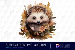 Little Hedgehog Watercolor Clipart Set Product Image 1