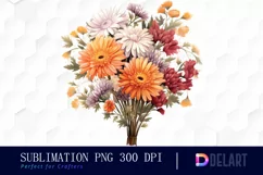 Watercolor Autumn Bouquet Clipart, Illustration PNG Product Image 1