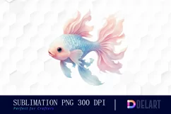 Watercolor Pastel Ocean Life Clipart, PNG Product Image 1