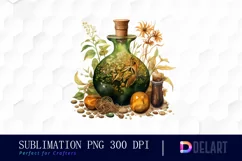 Watercolor Fantasy Earth Witch Clipart, PNG Product Image 1
