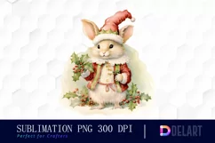 Watercolor Pastel Christmas Animal Clipart, Sublimation Art Product Image 1