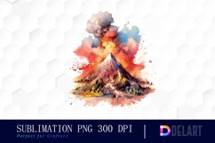 Watercolor Volcano Sublimation Art Product Image 1