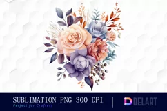 Watercolor Vintage Floral Bouquet Dreamy Clipart, Artwork Product Image 1