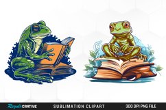 Watercolor Frogs Sublimation PNG Clipart Product Image 1