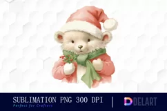Watercolor Pastel Christmas Animal Clipart, Illustration PNG Product Image 1