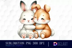 Watercolor Boho Woodland Animal Couple Clipart, Artwork Product Image 1