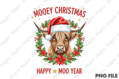 Mooey Christmas Happy Moo Highland Cow | Christmas Quotes Product Image 1