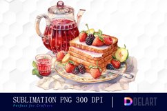 Watercolor Breakfast Set Sublimation Clipart Product Image 1