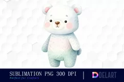 Watercolor Pastel Baby Bear Alphabet Clipart, Artwork Product Image 1
