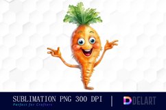 Watercolor Cartoon Carrot Clipart Fun Product Image 1