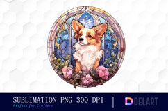 Watercolor Stained Glass Gothic Dog Clipart Product Image 1