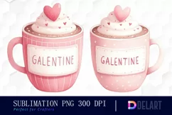 Watercolor Valentines Day Girl Clipart, Sublimation Art Product Image 1