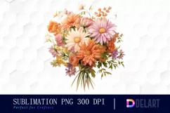 Watercolor Autumn Bouquet Clipart, Illustration PNG Product Image 1
