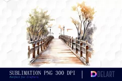 Watercolor Outdoor Walkway PNG Clipart Product Image 1