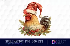 Watercolor Christmas Vintage Farm Clipart, Sublimation Art Product Image 1