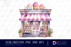 Watercolor Cupcake Store Sublimation Art Product Image 1