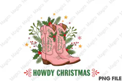 Howdy Christmas Cowgirls Png Clipart Product Image 1